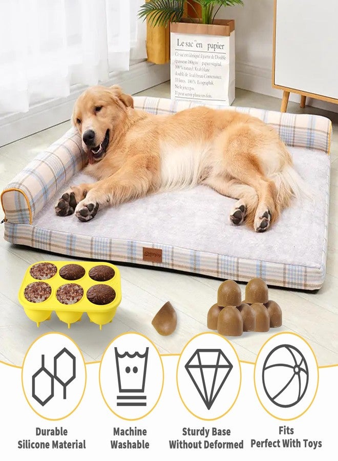 Xyulaan 2Pcs 6 Cavities Silicone Molds for Dog Treats with Lids, Compatible with Woof Pupsicle Large Refill and Power Chewer Pupsicle, Frozen Dog Treat Holder - Image 5